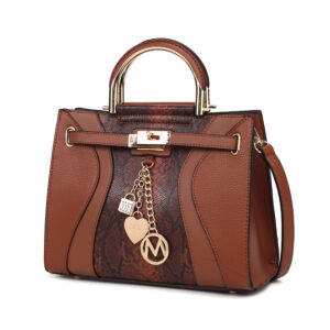 MKF Collection Cassia Snake embossed Vegan Leather Womens Satchel Bag by Mia K.