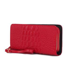 MKF Collection Eve Genuine Leather Crocodile-embossed Womens Wristlet Wallet by Mia K