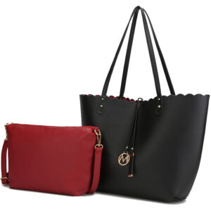 MKF Collection Amahia Vegan Leather Womens Reversible Shopper Tote Bag with Crossbody Pouch by Mia K.