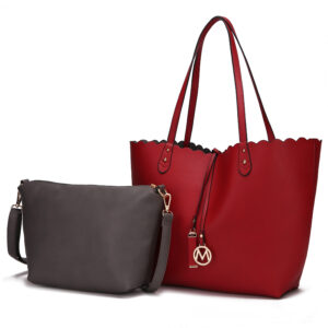 MKF Collection Amahia Vegan Leather Womens Reversible Shopper Tote Bag with Crossbody Pouch by Mia K.