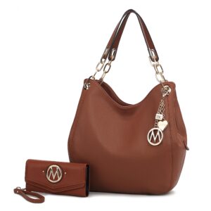 MKF Collection Ashley Vegan Leather Womens Hobo Shoulder Bag by Mia K with Wallet by Mia K.