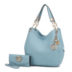 MKF Collection Ashley Vegan Leather Womens Hobo Shoulder Bag by Mia K with Wallet by Mia K.