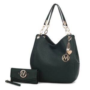 MKF Collection Ashley Vegan Leather Womens Hobo Shoulder Bag by Mia K with Wallet by Mia K.