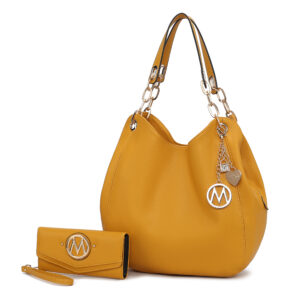 MKF Collection Ashley Vegan Leather Womens Hobo Shoulder Bag by Mia K with Wallet by Mia K.
