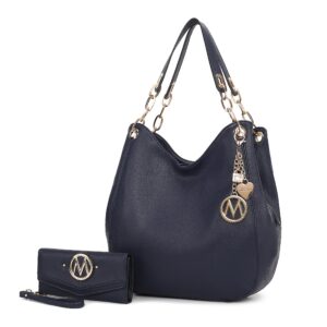 MKF Collection Ashley Vegan Leather Womens Hobo Shoulder Bag by Mia K with Wallet by Mia K.