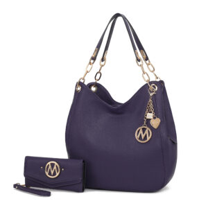 MKF Collection Ashley Vegan Leather Womens Hobo Shoulder Bag by Mia K with Wallet by Mia K.