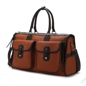 MKF Collection Genevieve Color Block Vegan Leather Womens Duffle Bag by Mia K.