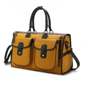 MKF Collection Genevieve Color Block Vegan Leather Womens Duffle Bag by Mia K.