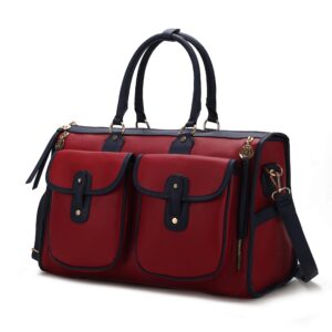 MKF Collection Genevieve Color Block Vegan Leather Womens Duffle Bag by Mia K.